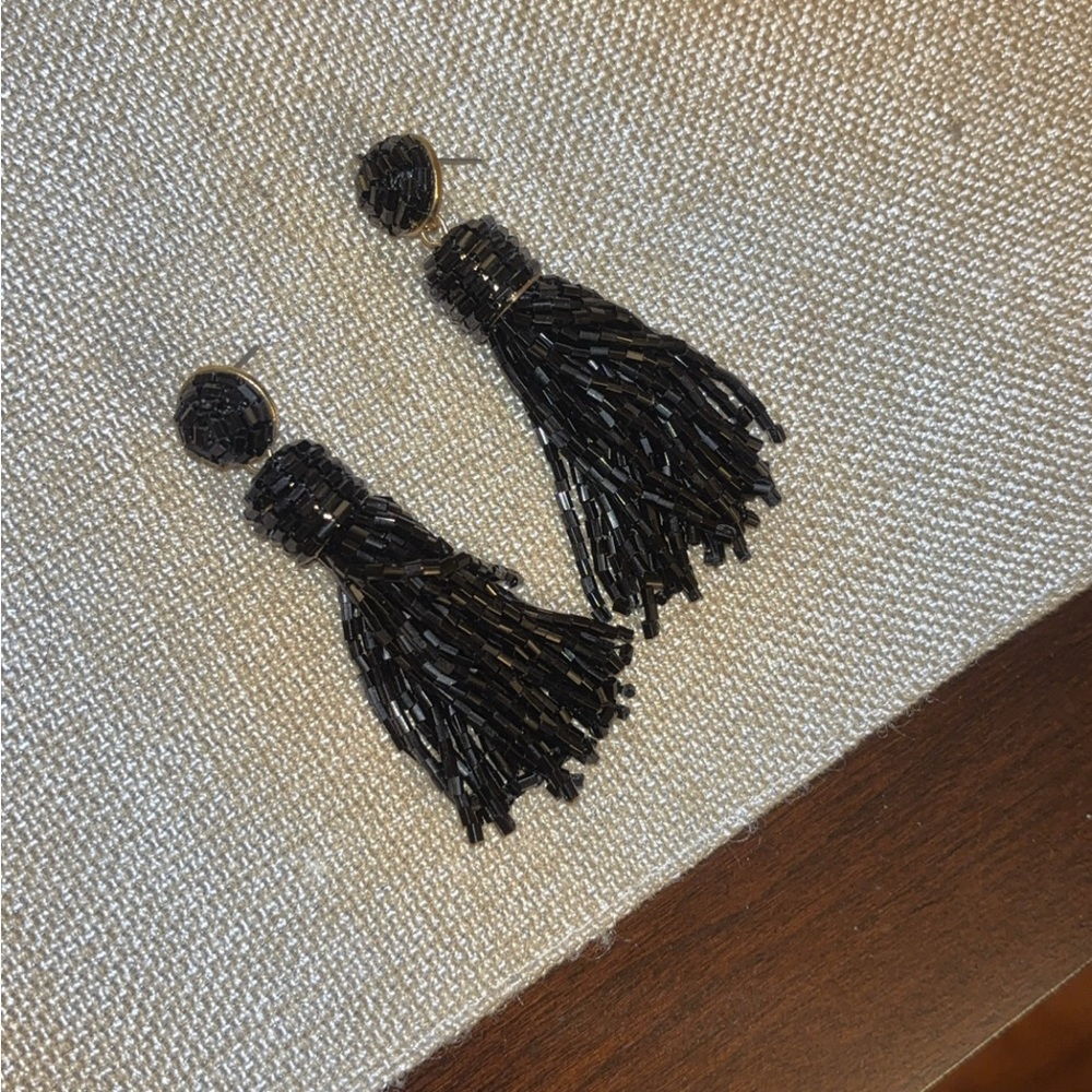 Black Tassel Earrings from sugar fix by baublebaur